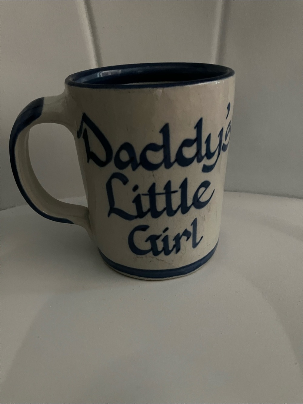Daddy's Little Girl Ceramic Coffee Mug - Blue and White